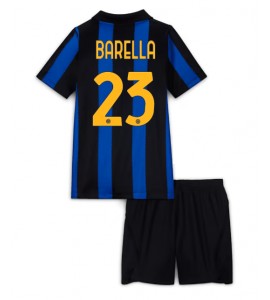 Inter Milan Nicolo Barella #23 Jalkapallovaatteet Lasten Kotipeliasu 2026-27 Lyhythihainen (+ Lyhyet housut)